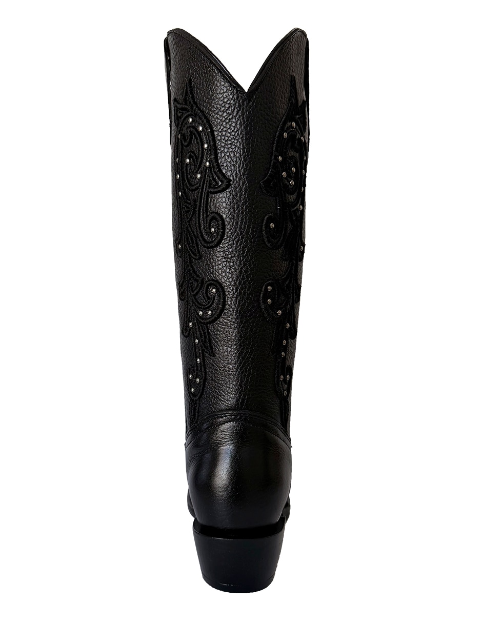 Bota cowboy abajo de la rodilla de piel para mujer 7