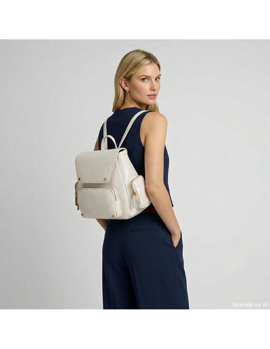 Bolsa backpack krampus de piel para mujer 6