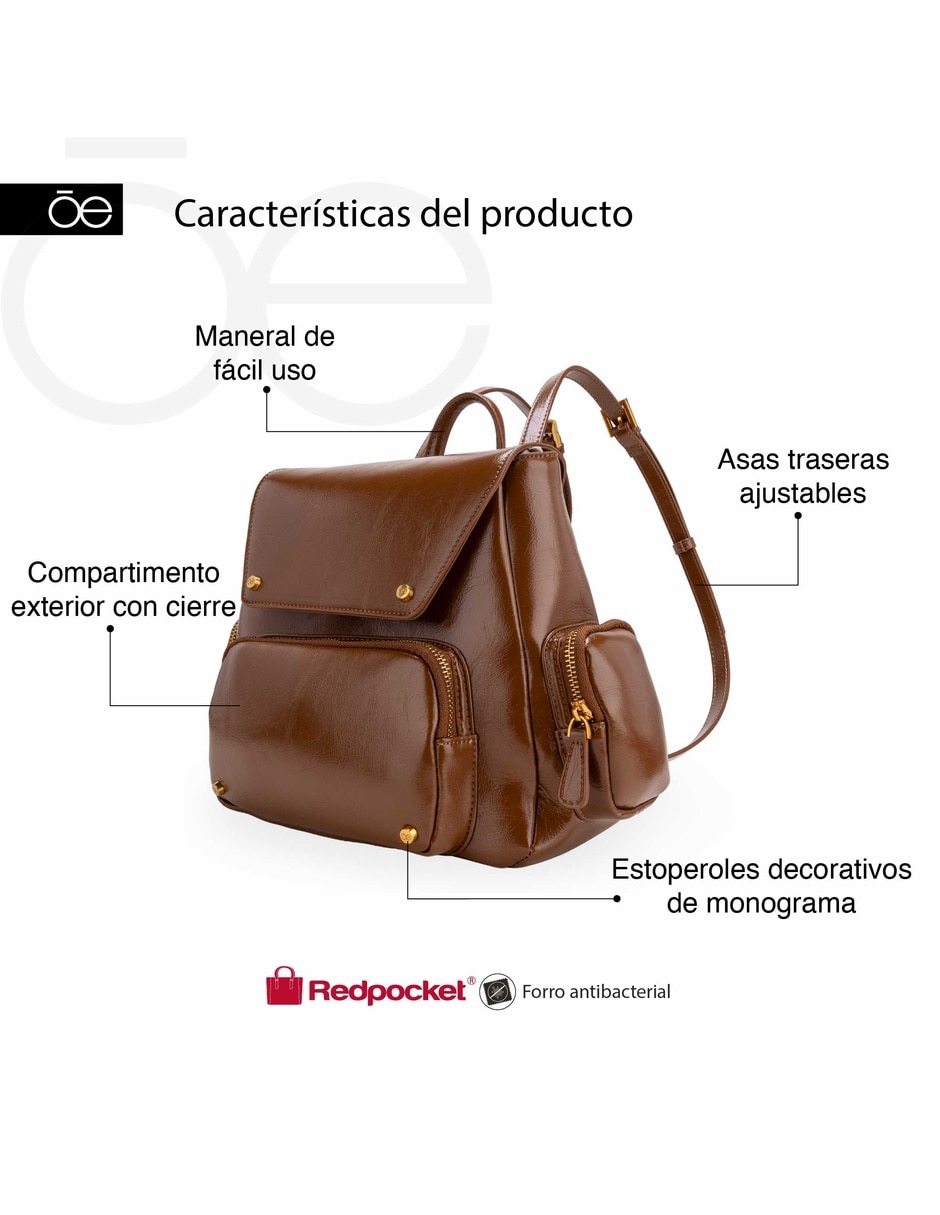 Bolsa backpack krampus de piel para mujer 7