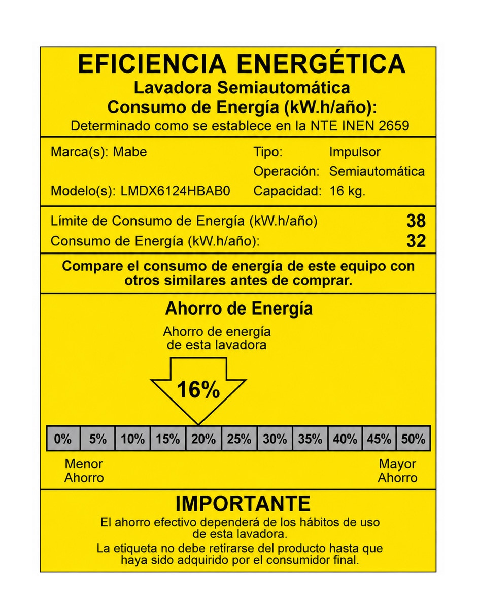 Lavadora doble tina 16 KG semiautomática carga superior LMDX6124HBAB0