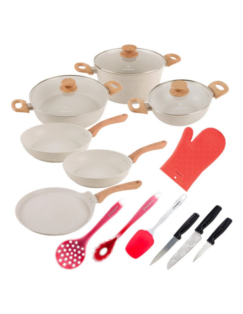 Batería de cocina wccs204919ambb de aluminio antiadherente sin pfoa 16 piezas Batería de cocina wccs204919ambb de aluminio antiadherente sin pfoa 16 piezas
