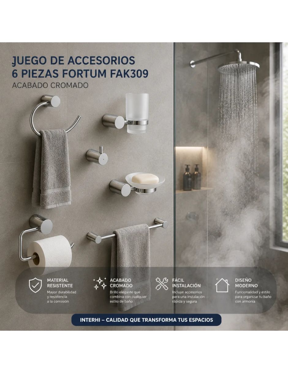 Juego de accesorios para baño 6 piezas 2