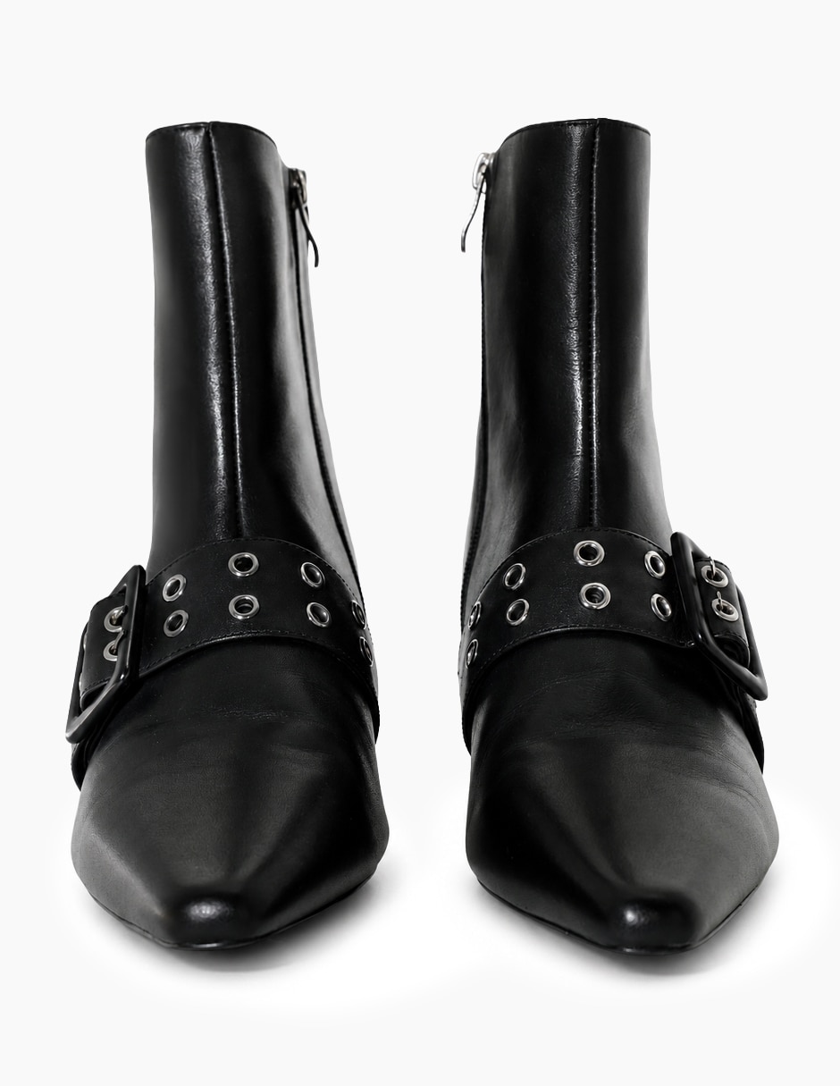 Botín al tobillo boho chic de piel para mujer 3