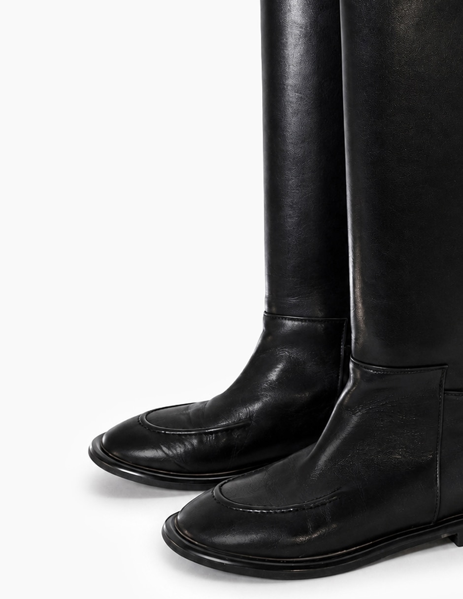 Bota basics de piel para mujer 2