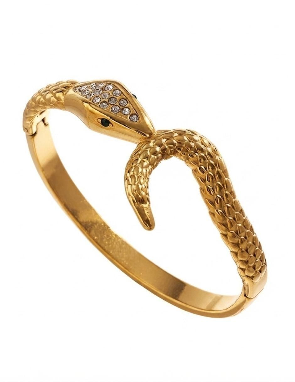 Brazalete de oro laminado con zirconia cúbica 14 k