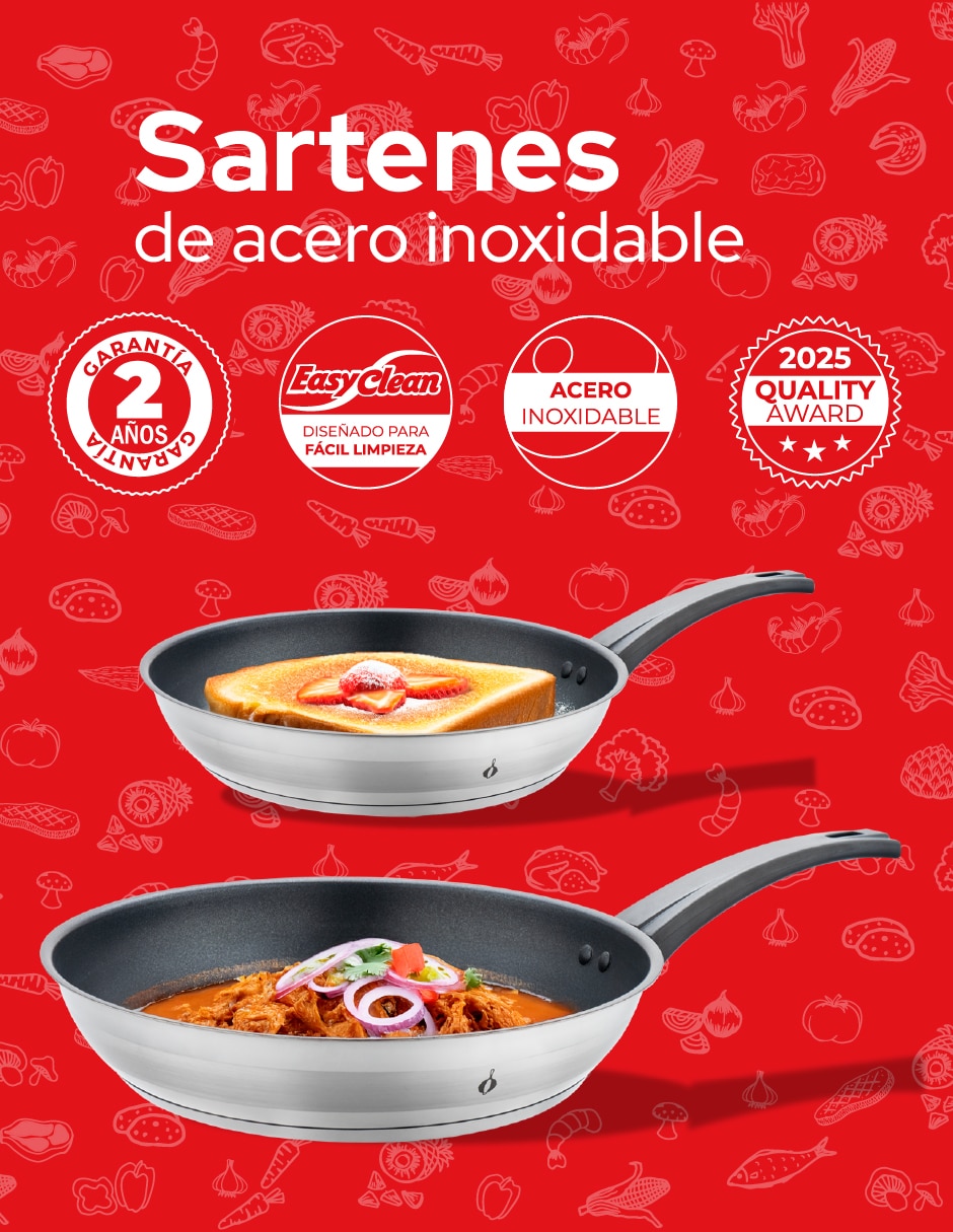Set de sartenes de acero inoxidable 2 piezas 5
