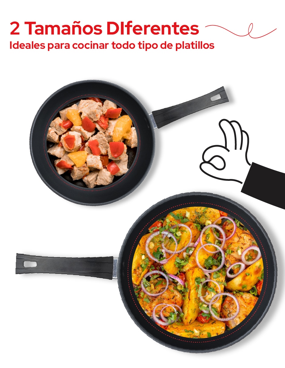 Set de sartenes de acero inoxidable 2 piezas 4