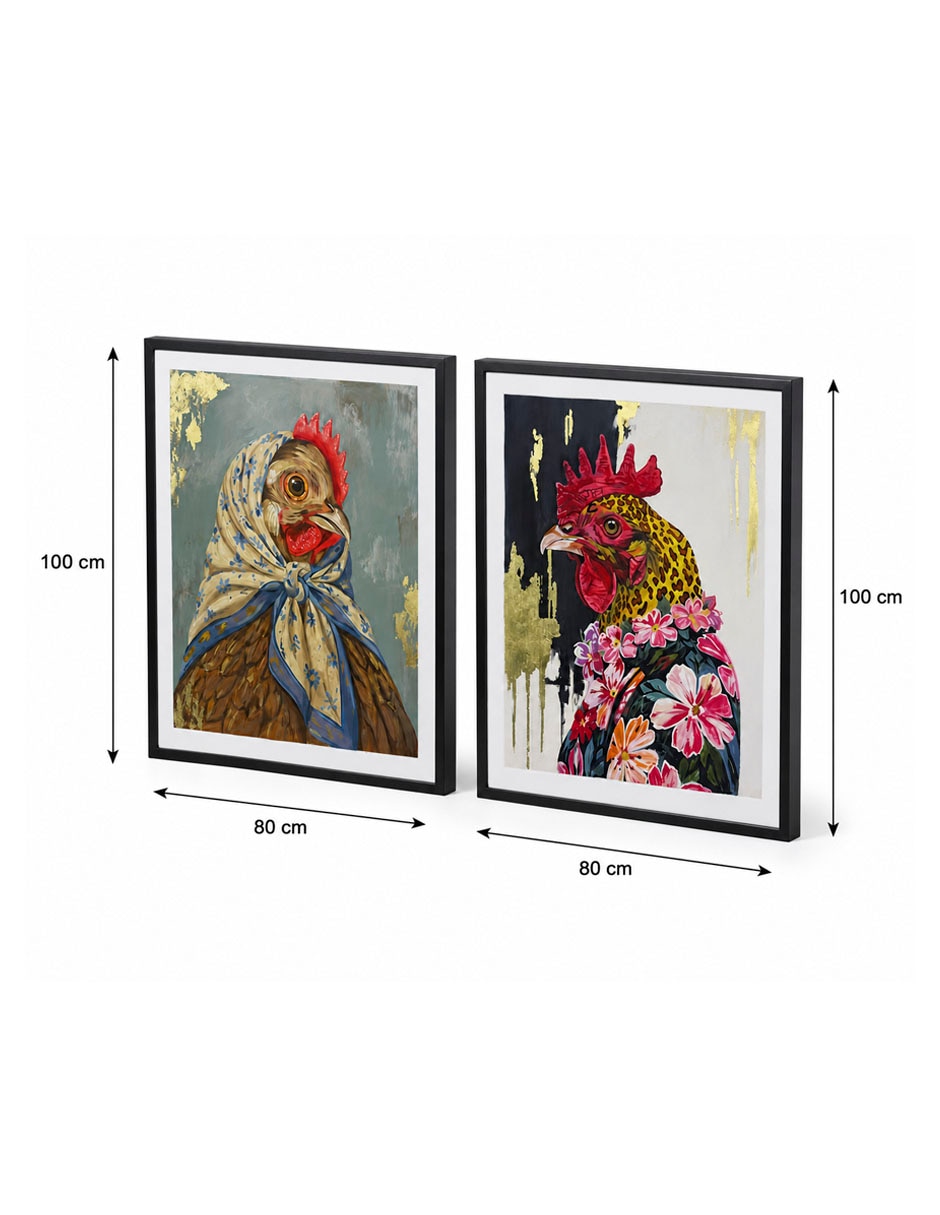 Set pinturas dona cleta y el dandy del corral técnica acrílico 4