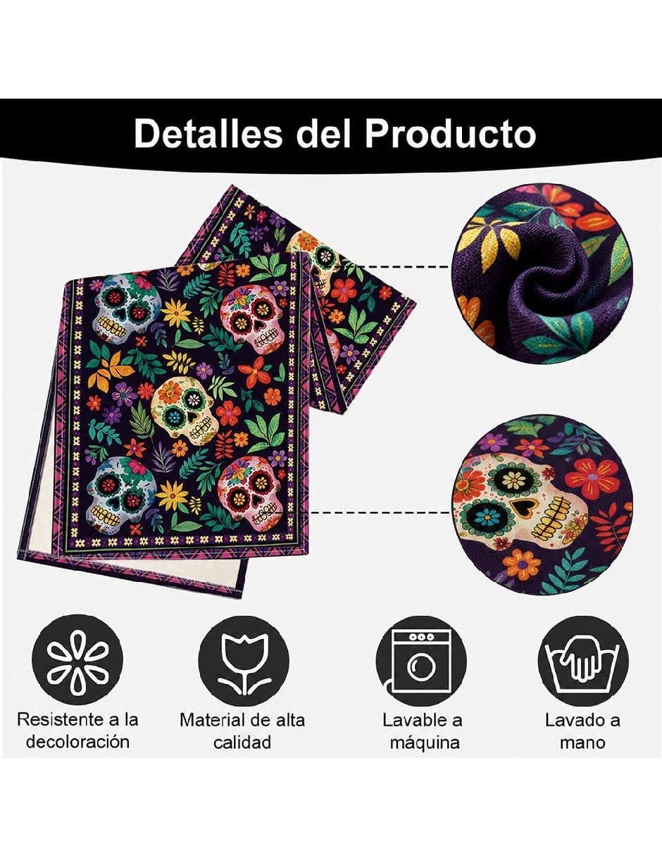 Camino mesa rectangular día de muertos 4