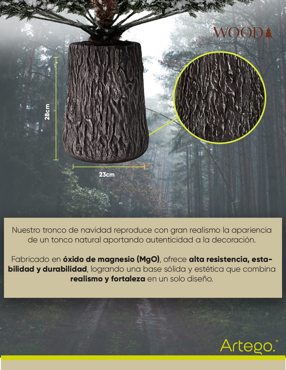 Árbol de navidad alaskan tronco realista de pvc 4