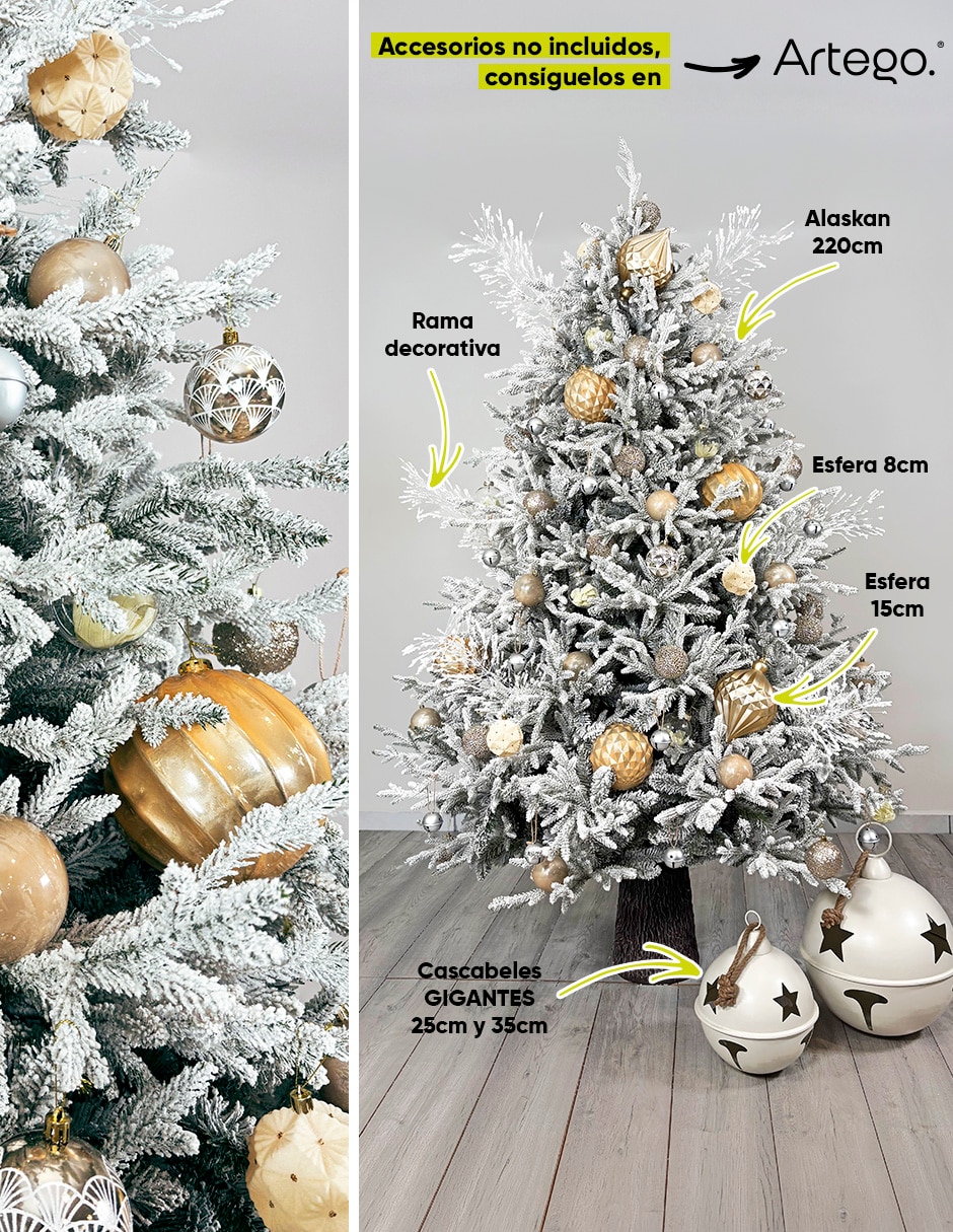 Árbol de navidad alaskan tronco realista de pvc 7