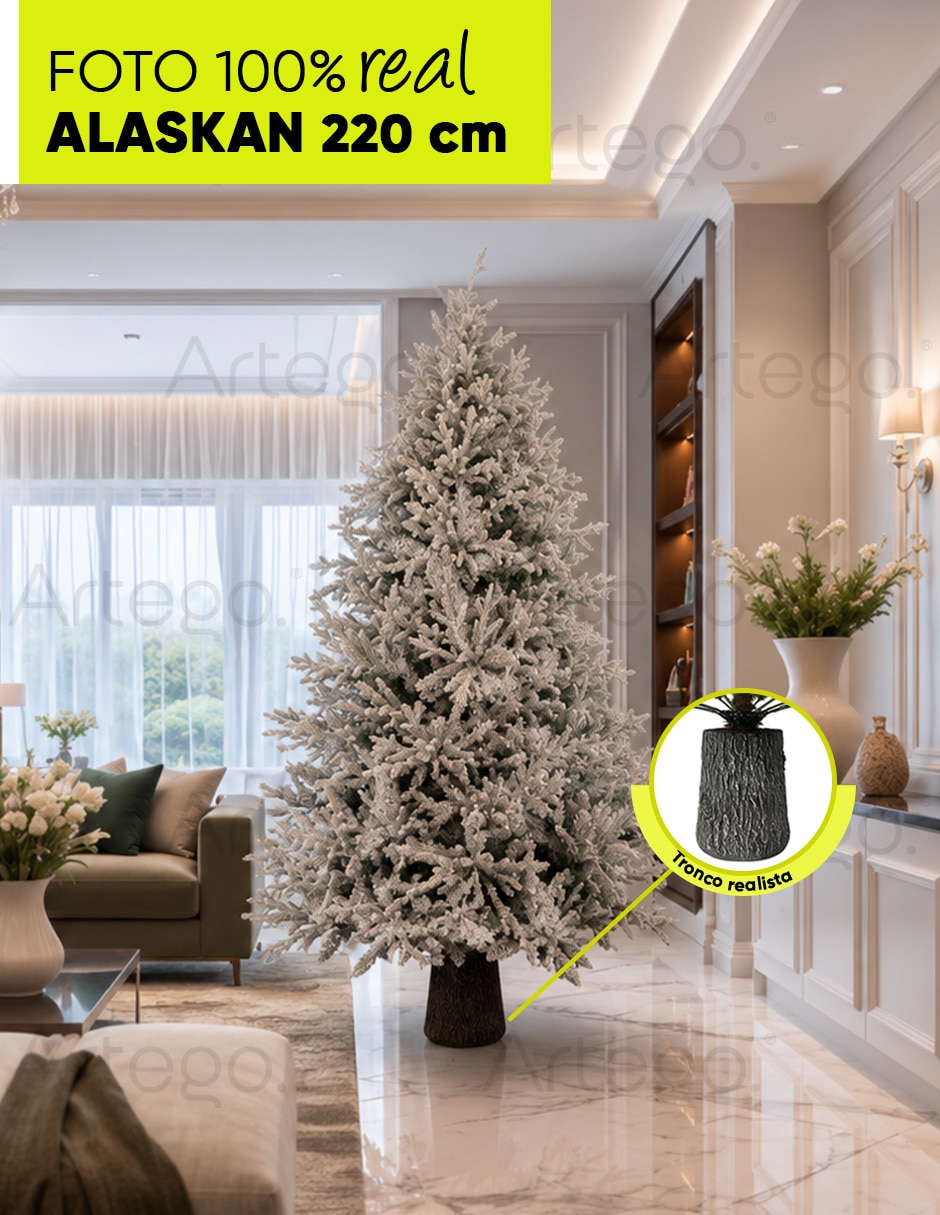 Árbol de navidad alaskan tronco realista de pvc 3