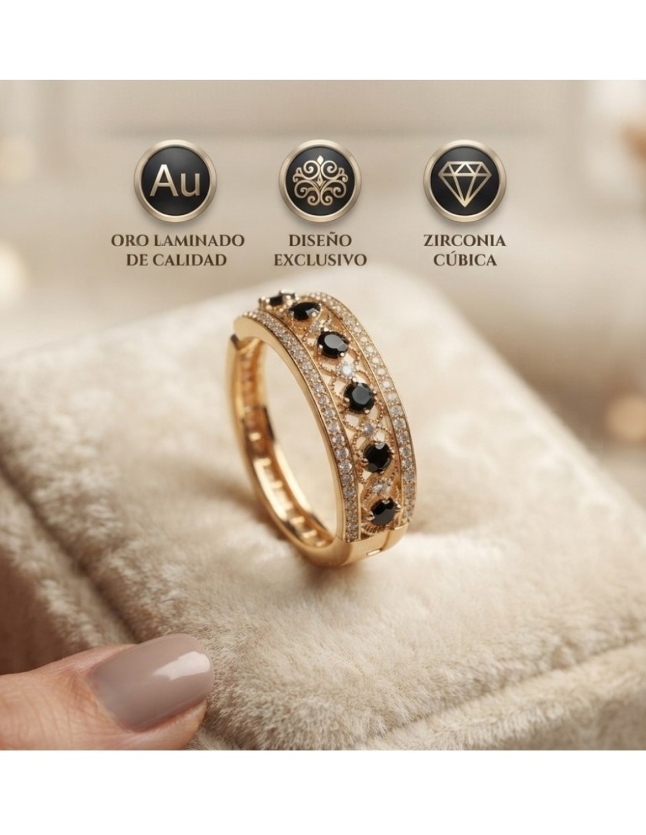 Arracadas elegante de oro laminado 14 k con acabado brillante zirconia cúbica 4