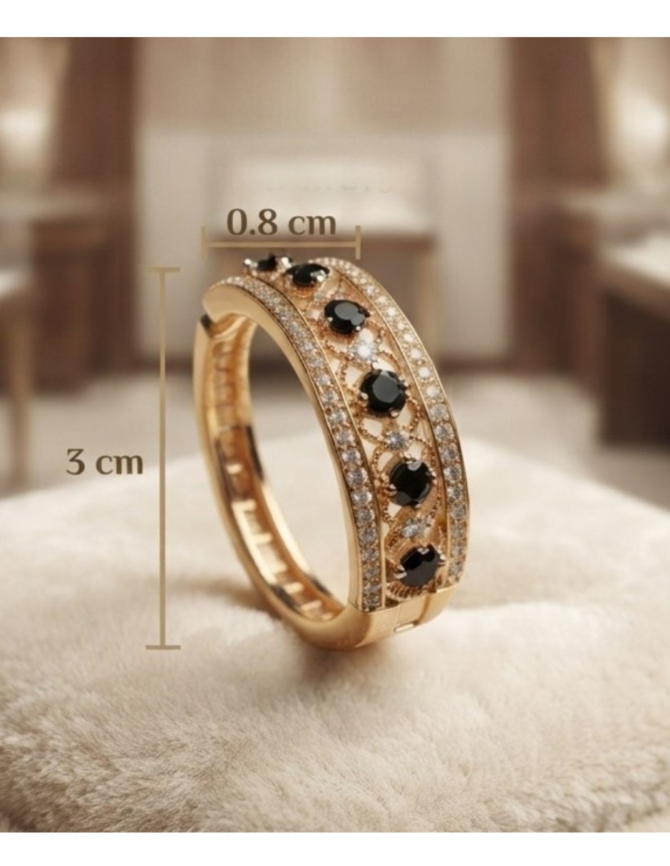 Arracadas elegante de oro laminado 14 k con acabado brillante zirconia cúbica 5