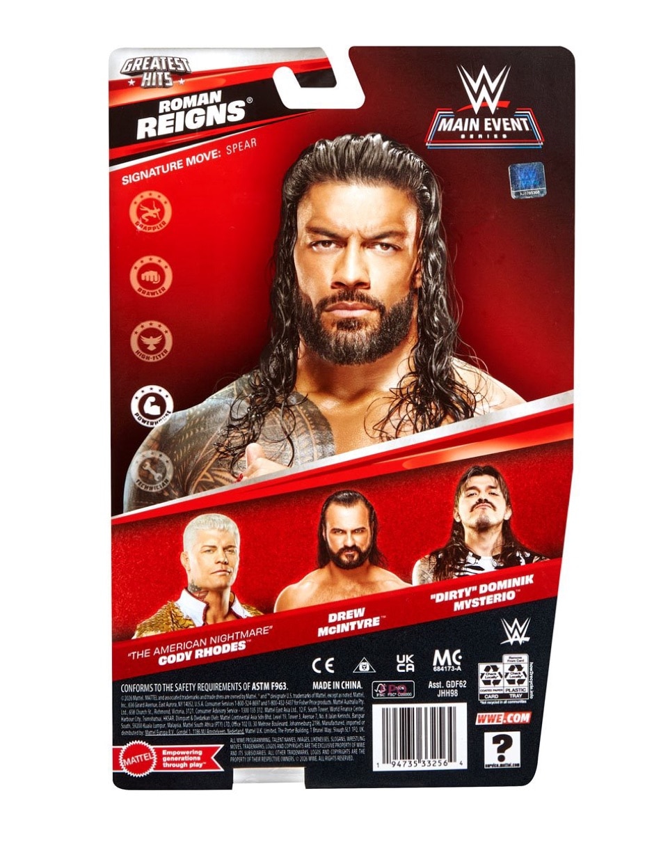Figura de colección Sí WWE Roman Reigns Estándar Con movimiento 6