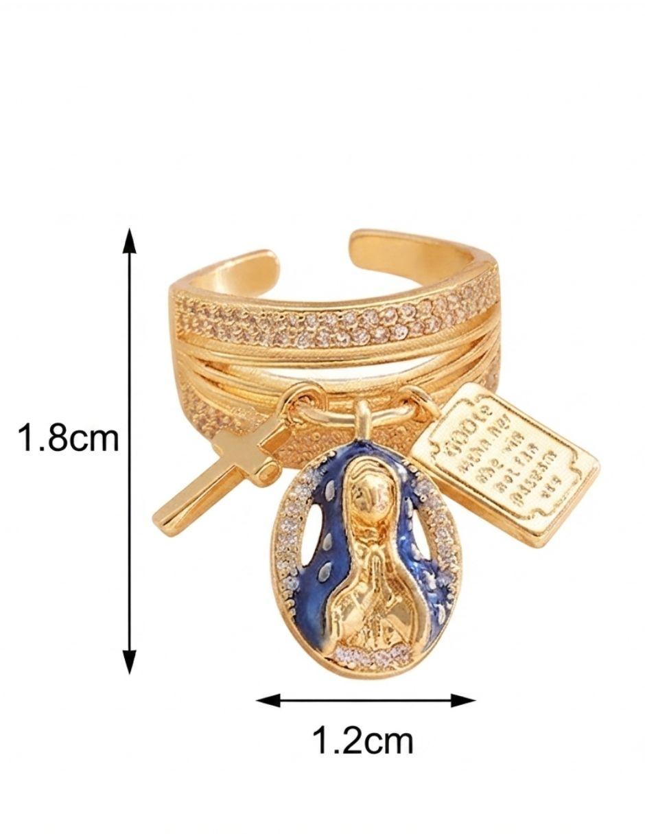 Anillo 10 k de oro laminado zirconia cúbica brillante 5