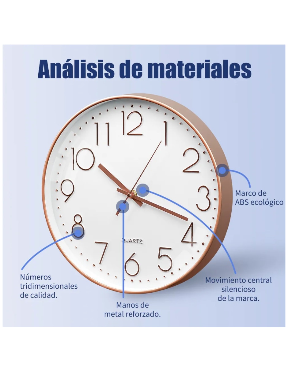 Reloj de pared de Mezcla de materiales
