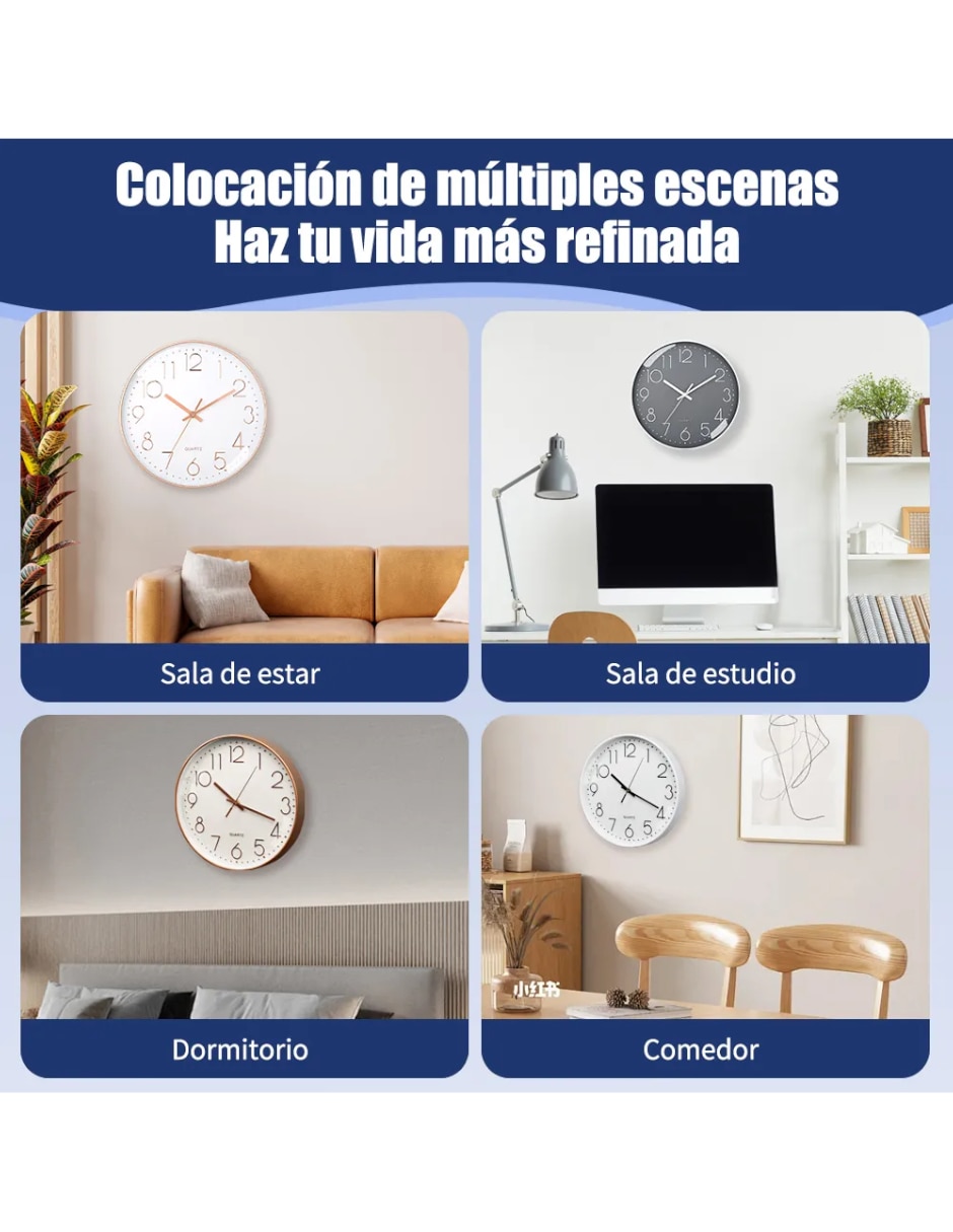 Reloj de pared de Mezcla de materiales