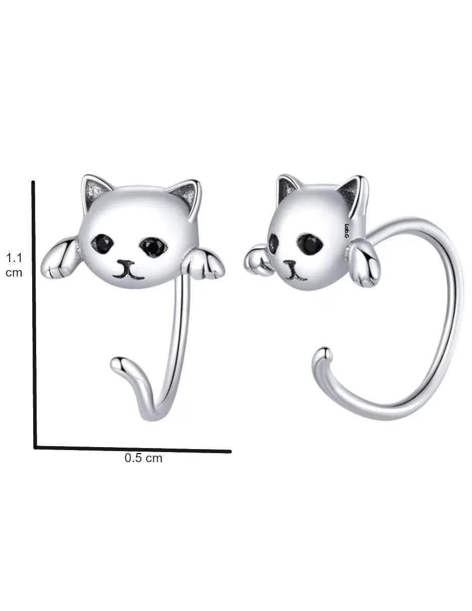 Aretes cortos de plata p 925 con acabado brillante 4