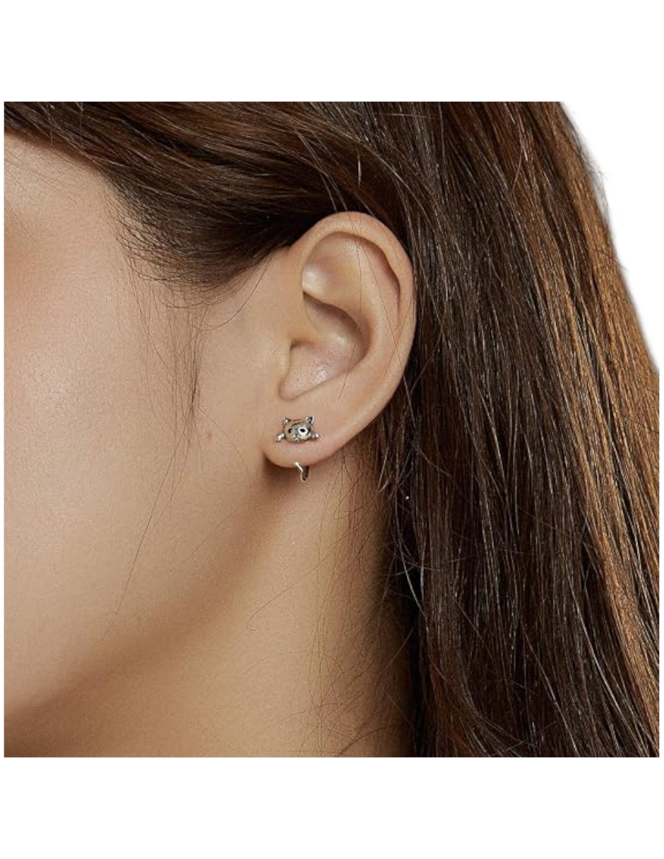 Aretes cortos de plata p 925 con acabado brillante 2