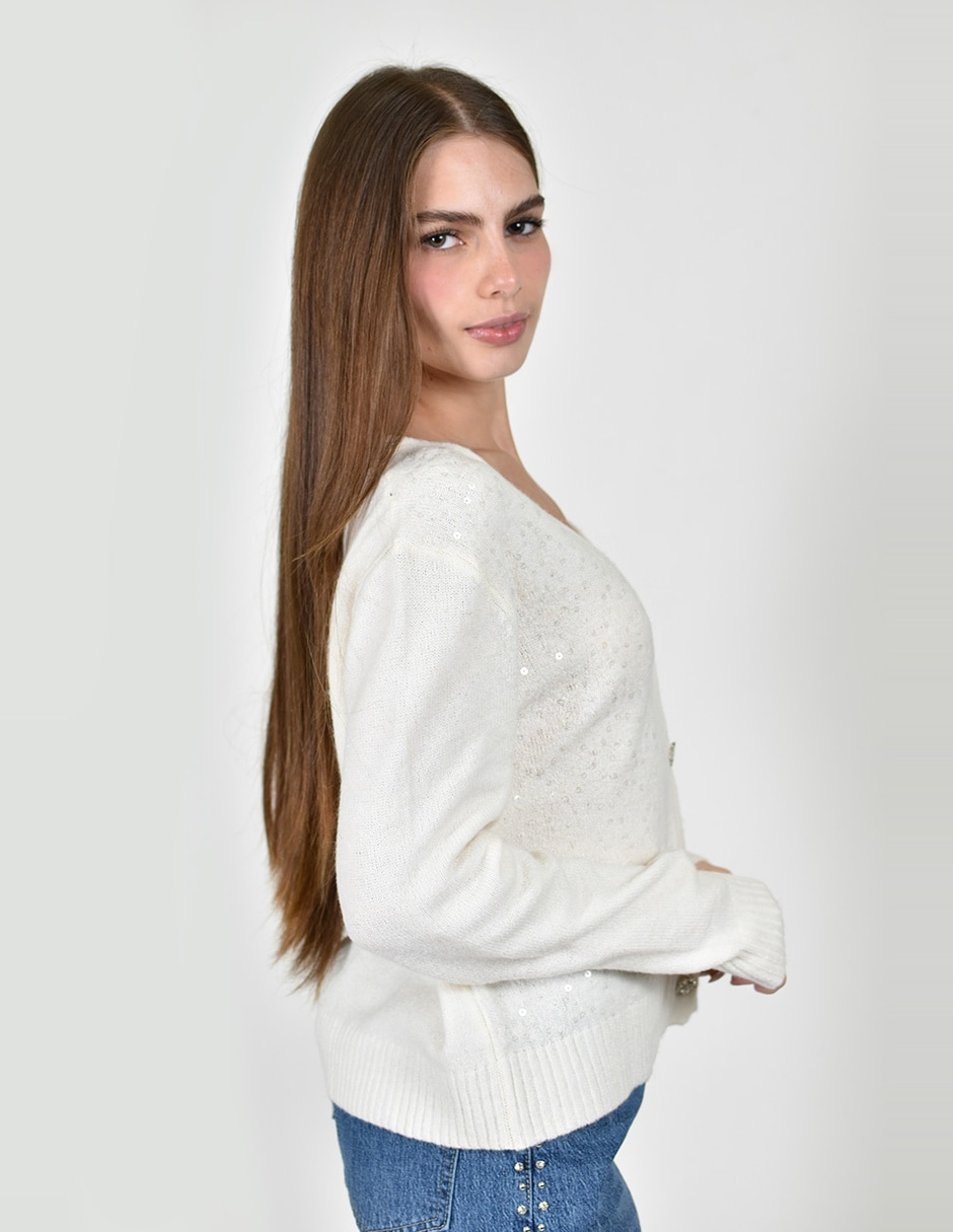Suéter cuello v para mujer 5