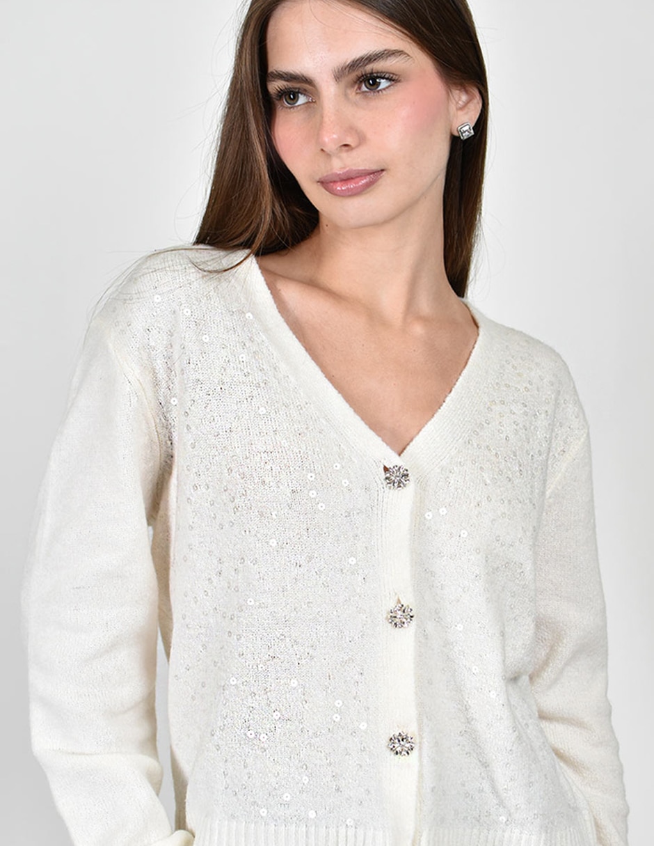 Suéter cuello v para mujer 2