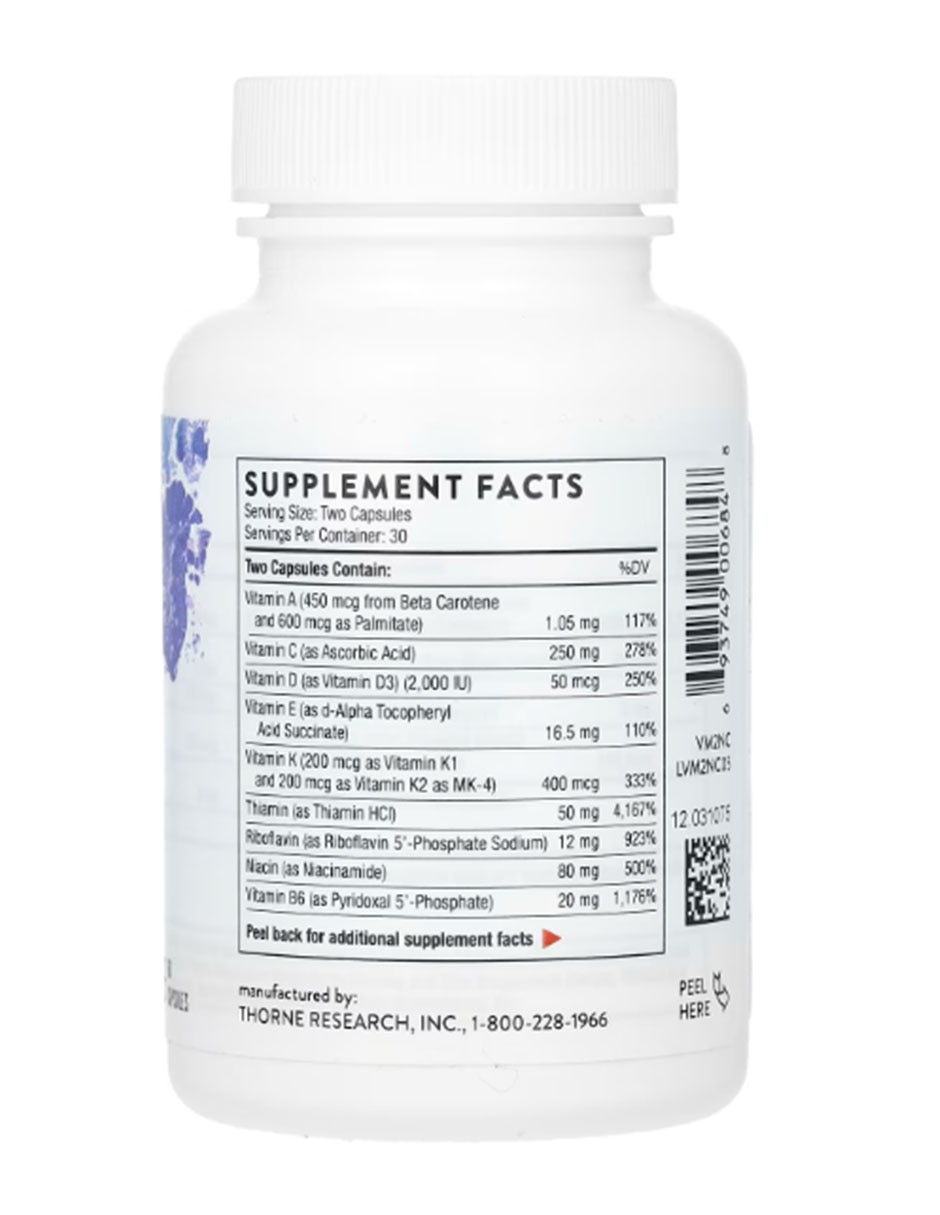 Nutrientes con vitaminas y minerales de 60 cápsulas