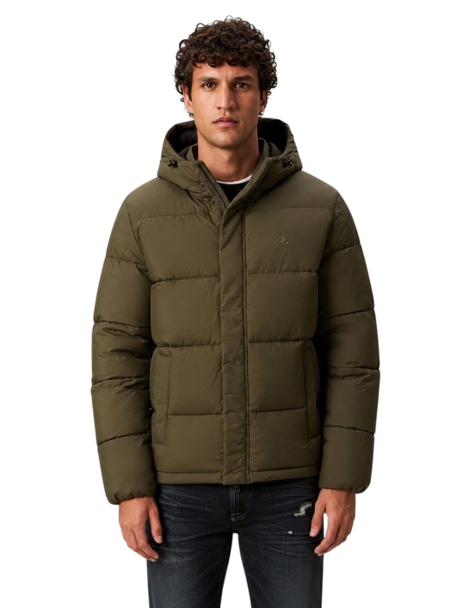 Chamarra acolchada impermeable con capucha para hombre Chamarra acolchada impermeable con capucha para hombre