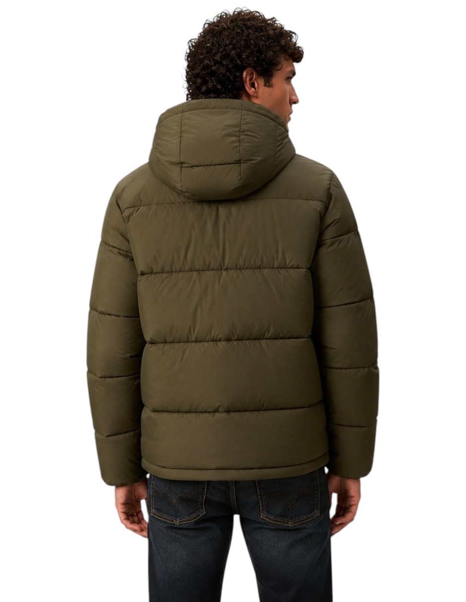 Chamarra acolchada impermeable con capucha para hombre 4