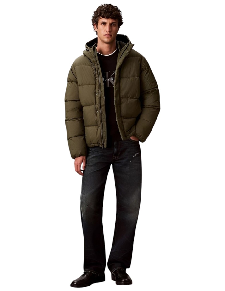 Chamarra acolchada impermeable con capucha para hombre 3