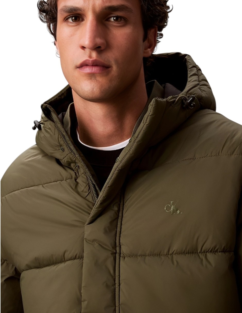 Chamarra acolchada impermeable con capucha para hombre 2