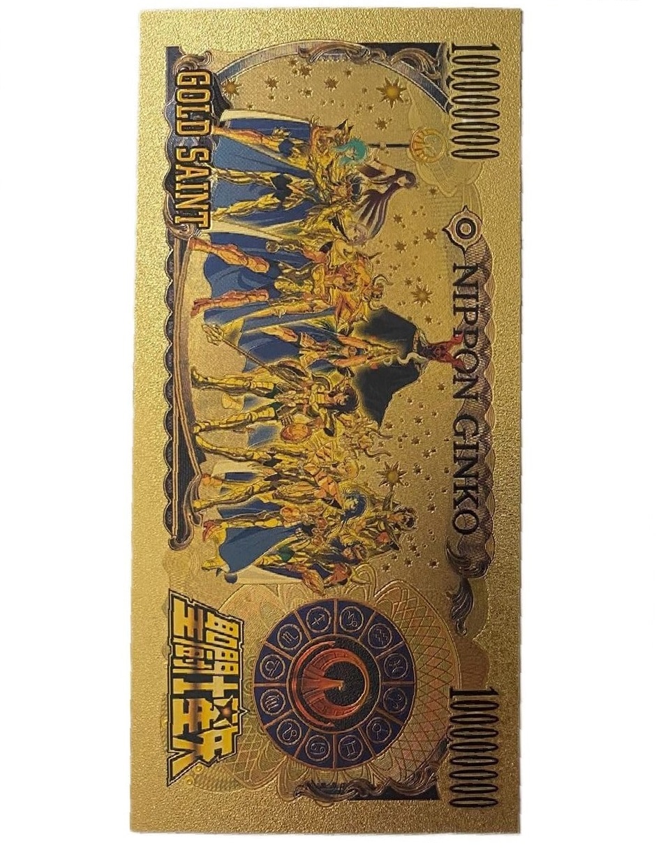 Billete conmemorativo de Saint seiya