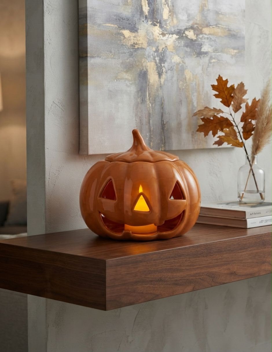 Figura decorativa de calabaza de cerámica 3