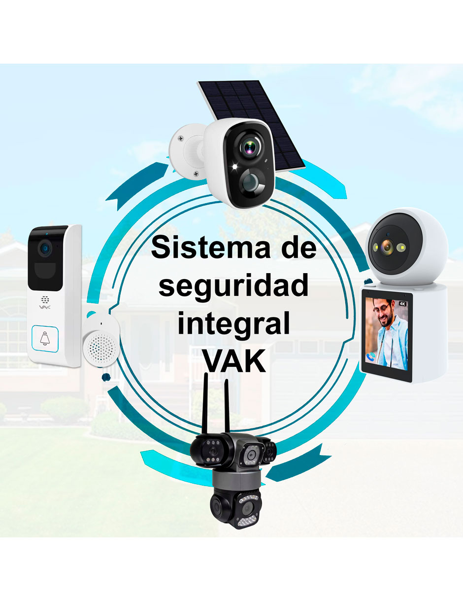 Cámara solar de seguridad modelo VS-3L7 Inalámbrica 4K/UHD 107° a 82° con capacidad de grabar visión nocturna para exterior 6
