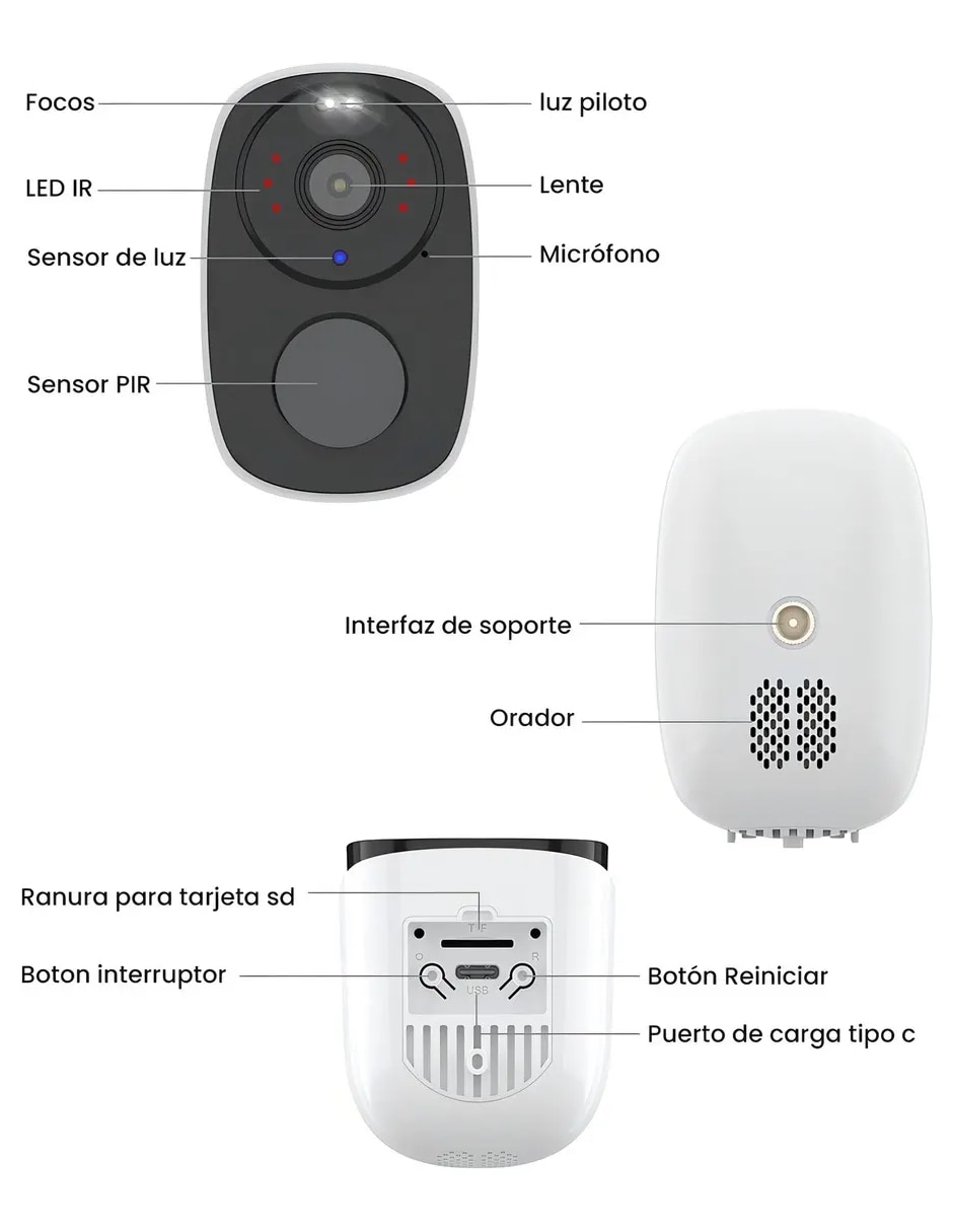 Cámara solar de seguridad modelo Inalámbrica Full HD 10° a 90° para exterior 5