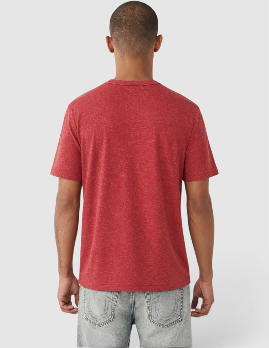 Playera cuello henley para hombre