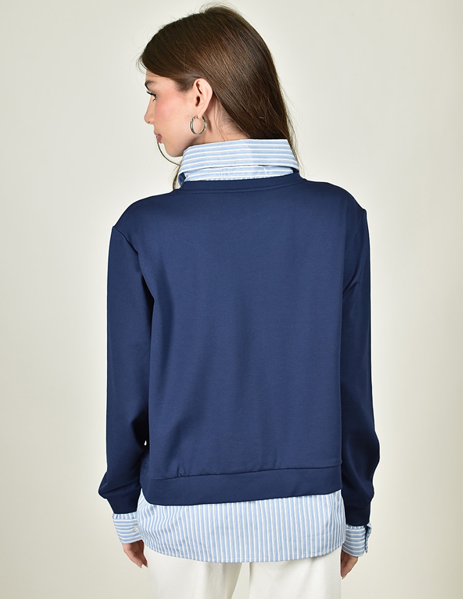 Sudadera con efecto doble prenda para mujer 4