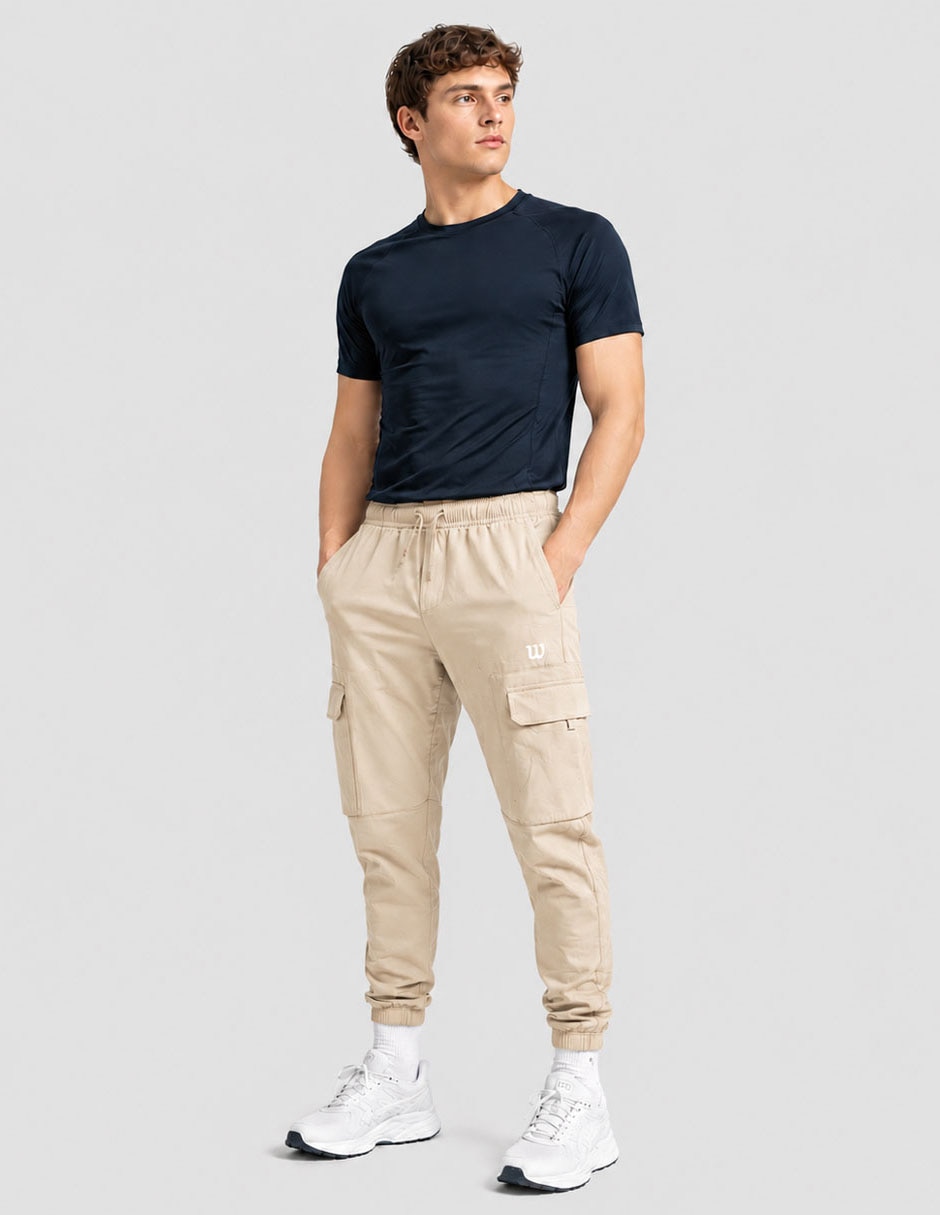 Jogger estampado logo con bolsillos para hombre 6