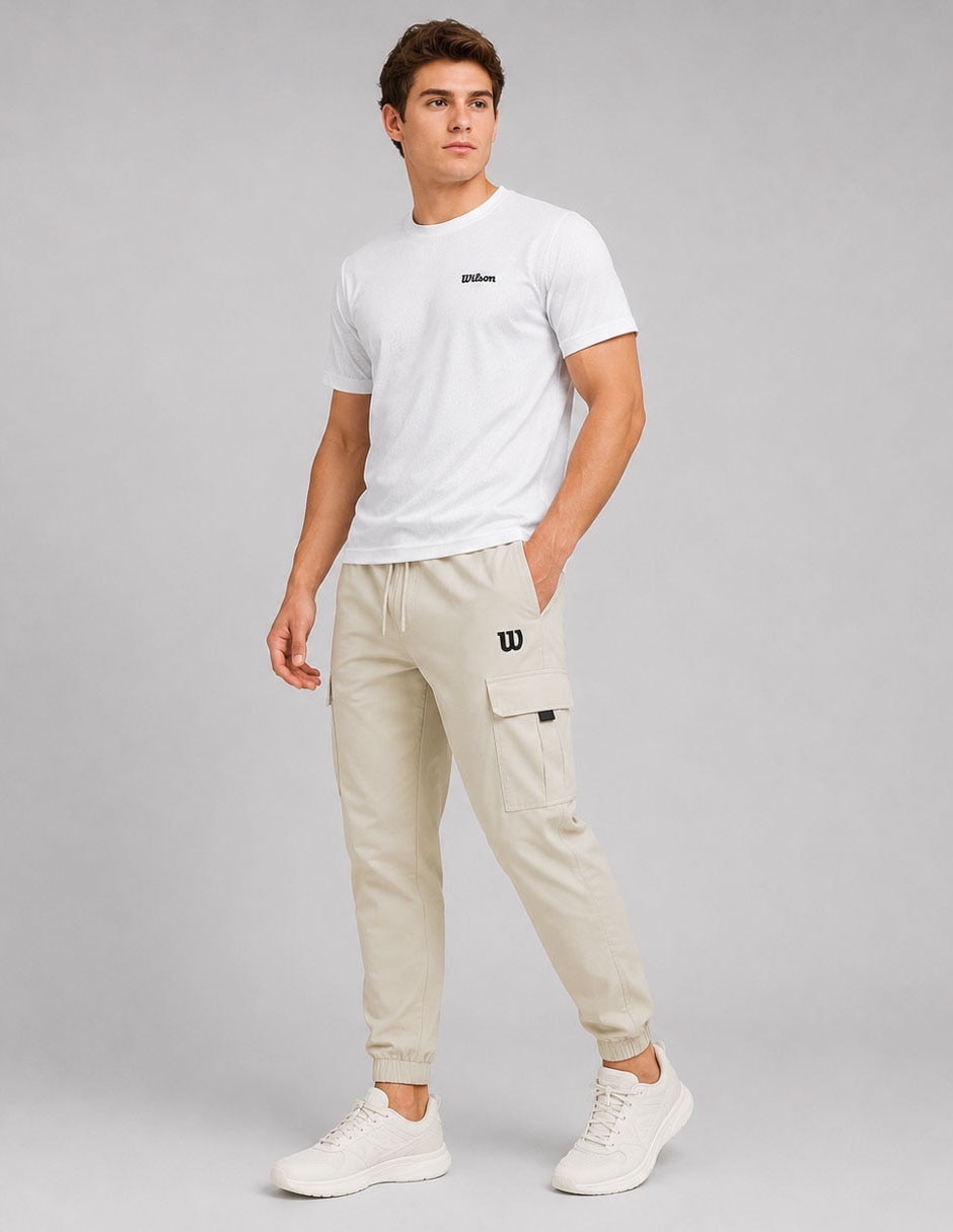 Jogger estampado logo con bolsillos para hombre 6