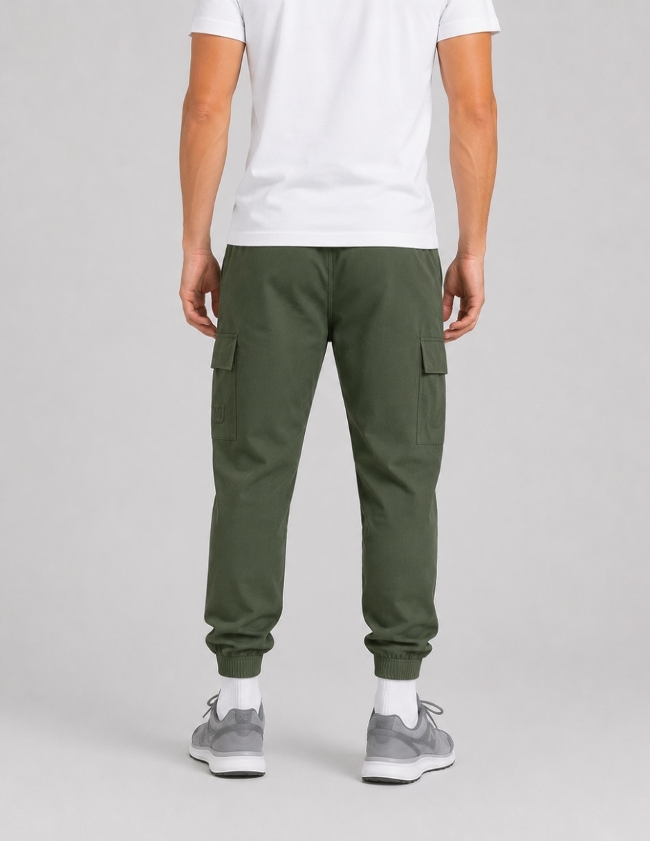 Jogger estampado logo con bolsillos para hombre 4