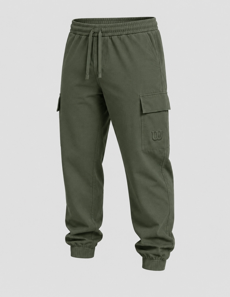 Jogger estampado logo con bolsillos para hombre 2