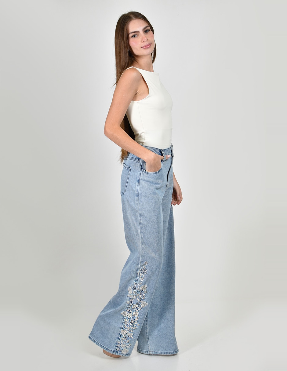 Jeans wide leg j-ch-zh-0211-denim-tr para mujer 4