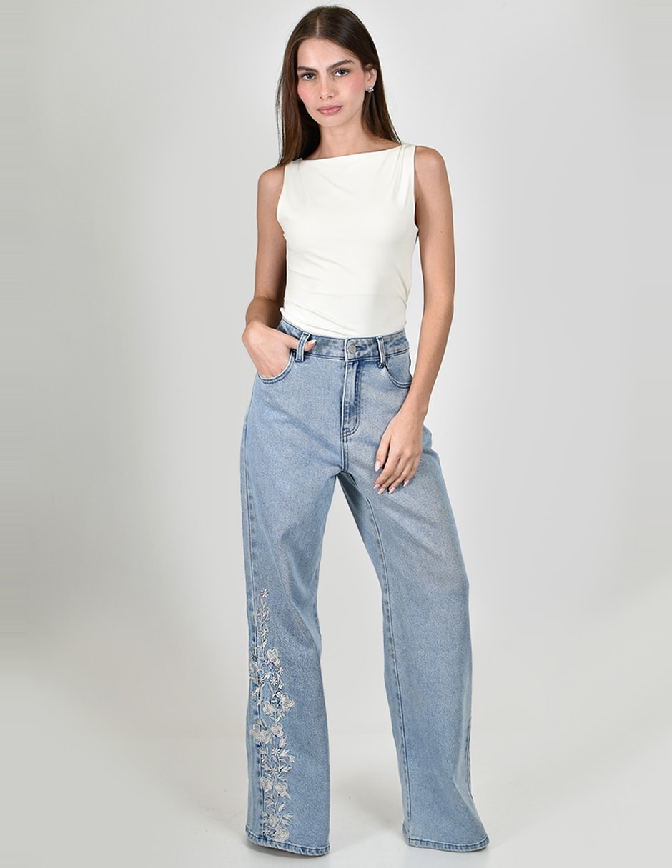 Jeans wide leg j-ch-zh-0211-denim-tr para mujer 5
