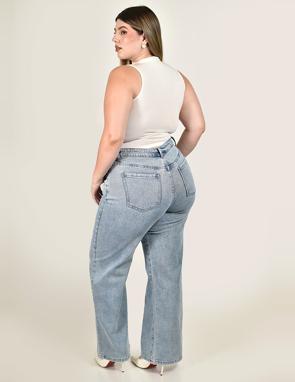 Jeans wide leg j-ch-zh-0211-denim para mujer 3