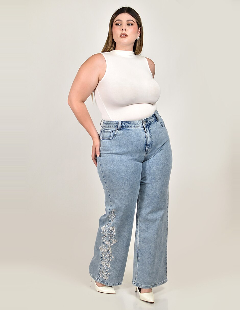 Jeans wide leg j-ch-zh-0211-denim para mujer 5