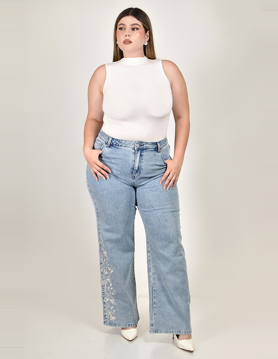 Jeans wide leg j-ch-zh-0211-denim para mujer 6
