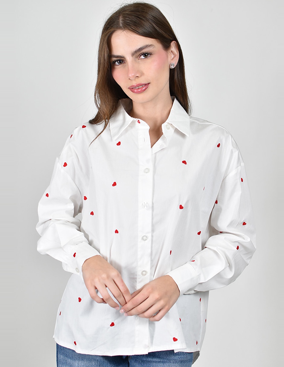 Camisa de algodón manga larga para mujer Camisa de algodón manga larga para mujer