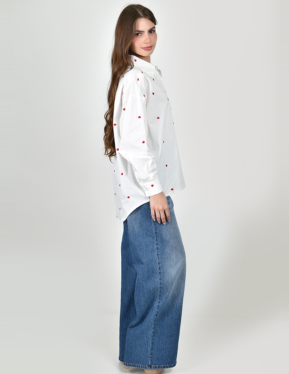 Camisa de algodón manga larga para mujer 5