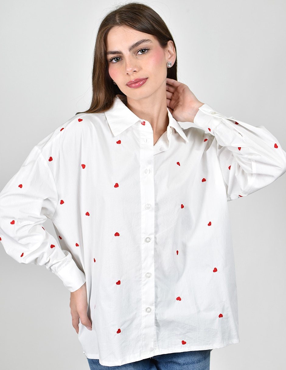 Camisa de algodón manga larga para mujer 3