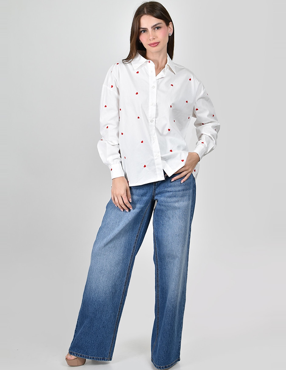 Camisa de algodón manga larga para mujer 2